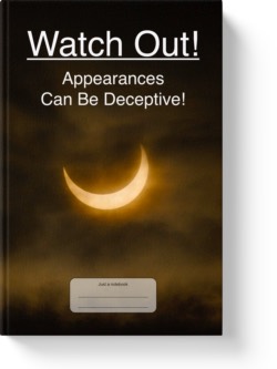 'Watch Out! Appearances Can Be Deceptive!' A lined notebook by Vicky Thor. Go to Amazon link.